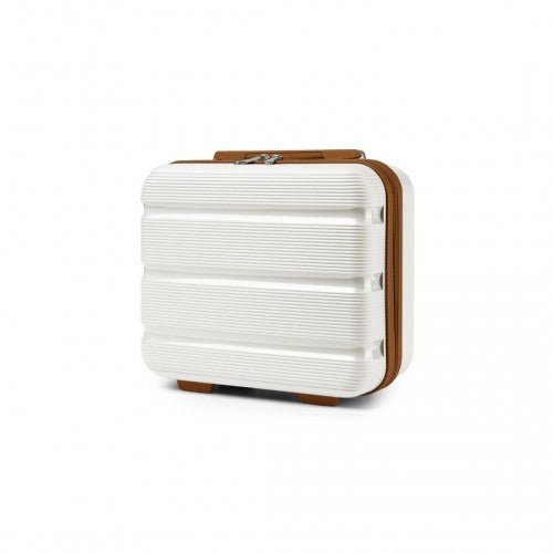 K2092L - Kono 14 Inch Bright Hard Shell PP Vanity Case - Cream - Easy Luggage