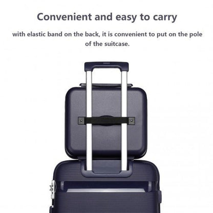 K2092L - Kono 14 Inch Bright Hard Shell PP Vanity Case - Navy - Easy Luggage