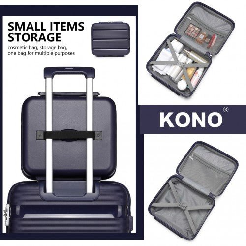 K2092L - Kono 14 Inch Bright Hard Shell PP Vanity Case - Navy - Easy Luggage