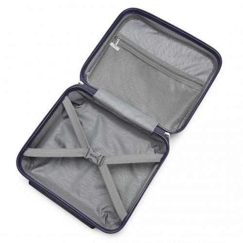 K2092L - Kono 14 Inch Bright Hard Shell PP Vanity Case - Navy - Easy Luggage