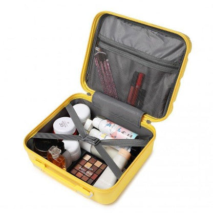 K2092L - Kono 14 Inch Bright Hard Shell PP Vanity Case - Yellow - Easy Luggage