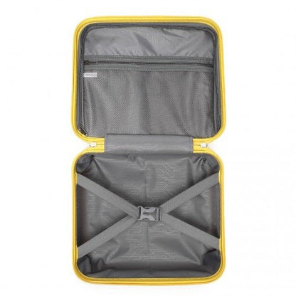 K2092L - Kono 14 Inch Bright Hard Shell PP Vanity Case - Yellow - Easy Luggage