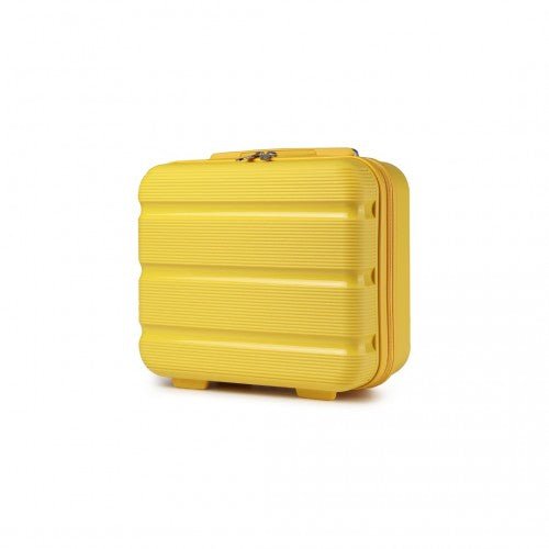 K2092L - Kono 14 Inch Bright Hard Shell PP Vanity Case - Yellow - Easy Luggage