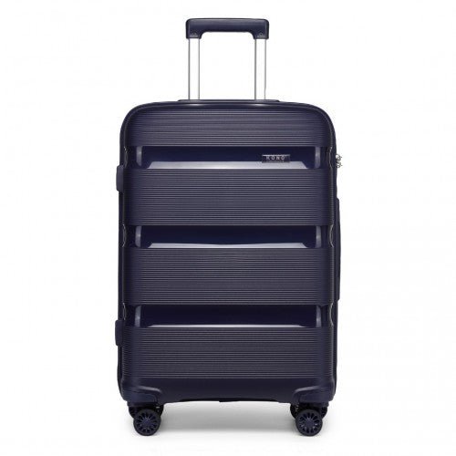 K2092L - Kono 24 Inch Bright Hard Shell PP Suitcase - Classic Collection - Navy - Easy Luggage