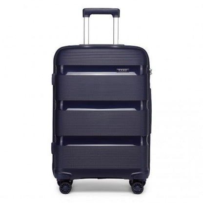 K2092L - Kono 24 Inch Bright Hard Shell PP Suitcase - Classic Collection - Navy - Easy Luggage