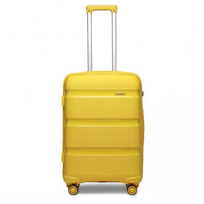 K2092L - Kono 24 Inch Bright Hard Shell PP Suitcase - Classic Collection - Yellow - Easy Luggage