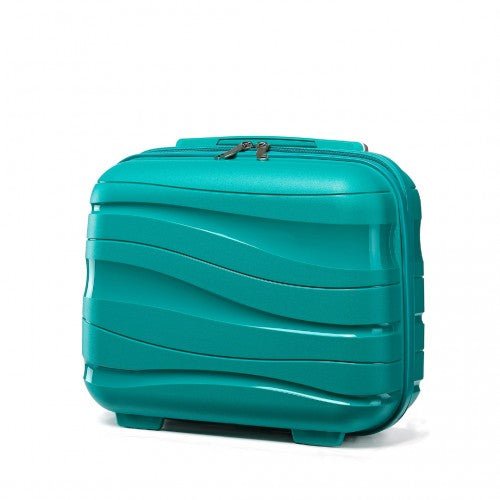 K2094L - Kono 14 Inch Lightweight Polypropylene Hard Shell Vanity Case - Blue - Easy Luggage