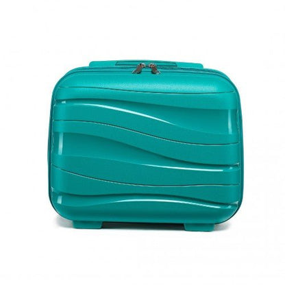 K2094L - Kono 14 Inch Lightweight Polypropylene Hard Shell Vanity Case - Blue - Easy Luggage