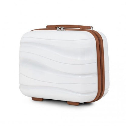 K2094L - Kono 14 Inch Lightweight Polypropylene Hard Shell Vanity Case - Cream - Easy Luggage