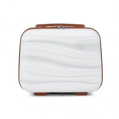 K2094L - Kono 14 Inch Lightweight Polypropylene Hard Shell Vanity Case - Cream - Easy Luggage