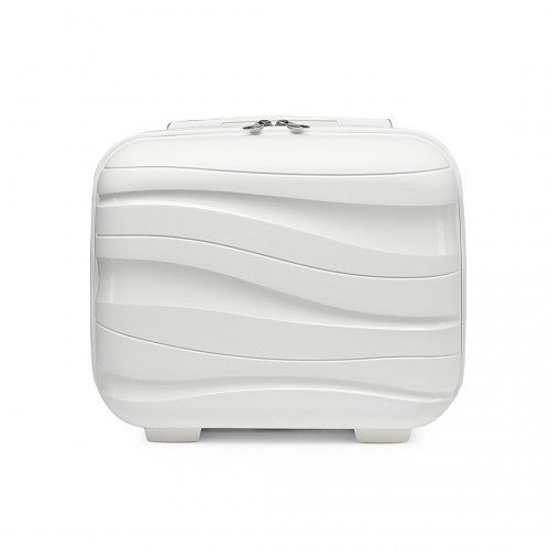 K2094L - Kono 14 Inch Lightweight Polypropylene Hard Shell Vanity Case - Cream White - Easy Luggage