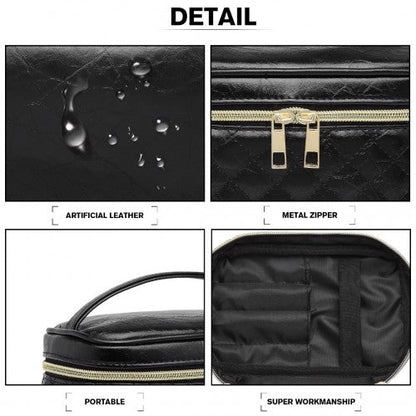Easy Luggage E2103 - Miss Lulu Make-up Organiser Storage Bag - Black