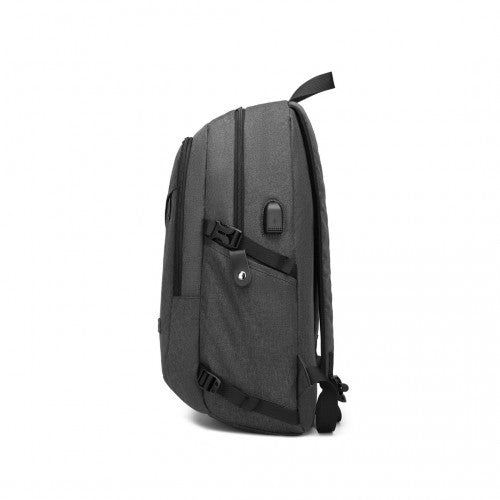 Easy Luggage E6715 - Kono Business Laptop Backpack with USB Charging Port - Dark Grey