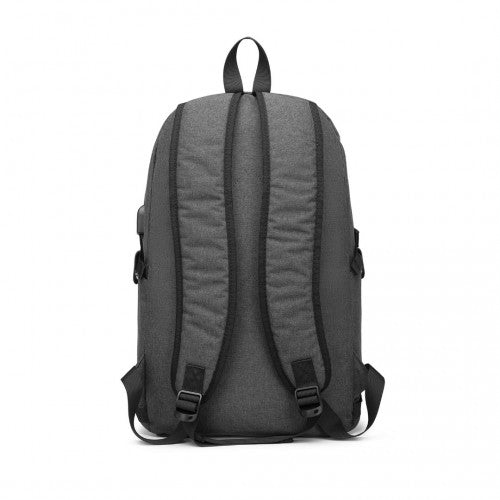 Easy Luggage E6715 - Kono Business Laptop Backpack with USB Charging Port - Dark Grey