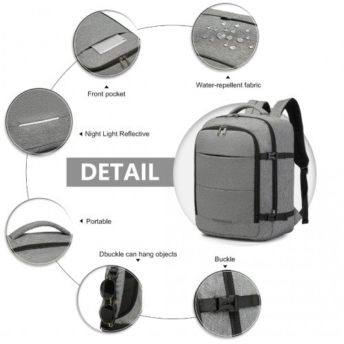 Easy Luggage EM2232 - Kono Multi-level High-capacity Cabin Bag Travel Backpack - Grey