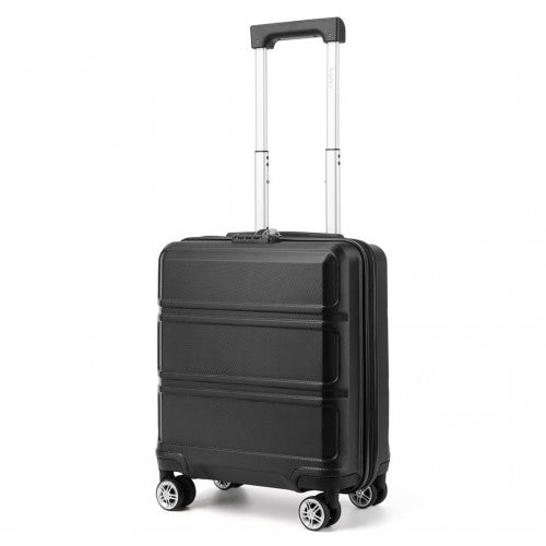 Easy Luggage K1871-1L - Kono ABS 16 Inch Sculpted Horizontal Design Cabin Luggage - Black