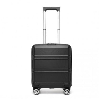 Easy Luggage K1871-1L - Kono ABS 16 Inch Sculpted Horizontal Design Cabin Luggage - Black