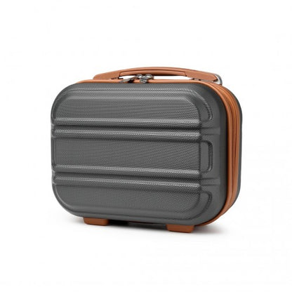 Easy Luggage K1871-1L - Kono 12 Inch Lightweight Hard Shell ABS Vanity Case - Grey And Brown