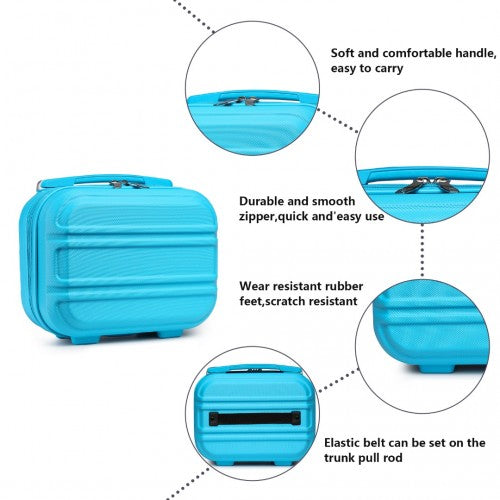 Easy Luggage K1871-1L - Kono 12 Inch Lightweight Hard Shell ABS Vanity Case - Blue