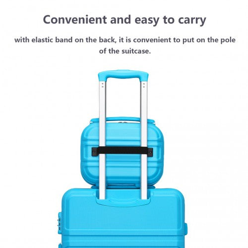 Easy Luggage K1871-1L - Kono 12 Inch Lightweight Hard Shell ABS Vanity Case - Blue