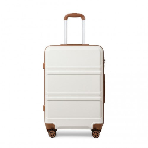 Easy Luggage K1871-1L - Kono ABS 24 Inch Sculpted Horizontal Design Suitcase - Cream