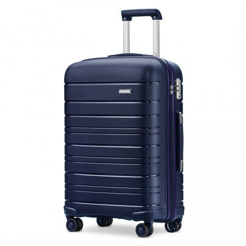 Easy Luggage K2091L - Kono 24 Inch Multi Texture Hard Shell PP Suitcase - Classic Collection - Navy