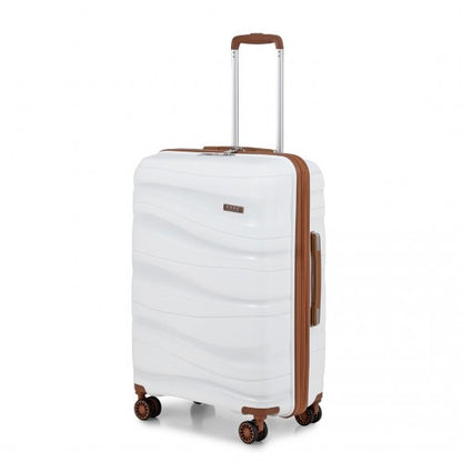 Easy Luggage K2094L - Kono 24 Inch Lightweight Polypropylene Hard Shell Suitcase With TSA Lock - Cream