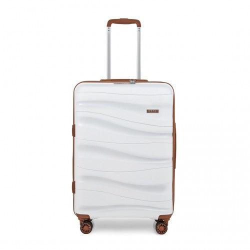 Easy Luggage K2094L - Kono 24 Inch Lightweight Polypropylene Hard Shell Suitcase With TSA Lock - Cream