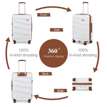 Easy Luggage K2094L - Kono 28 Inch Lightweight Polypropylene Hard Shell Suitcase With TSA Lock - Cream