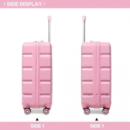 Easy Luggage K2292L - Kono 20 Inch Lightweight Hard Shell ABS Luggage Cabin Suitcase With TSA Lock - Pink