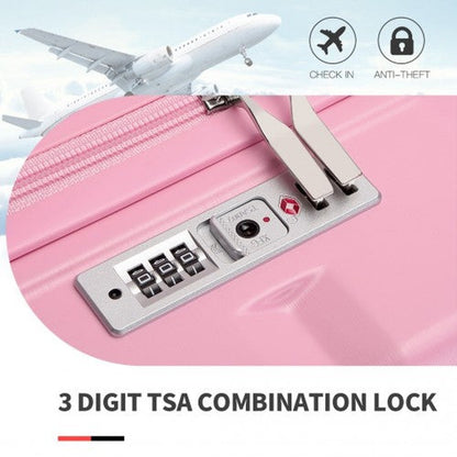 Easy Luggage K2292L - Kono 20 Inch Lightweight Hard Shell ABS Luggage Cabin Suitcase With TSA Lock - Pink