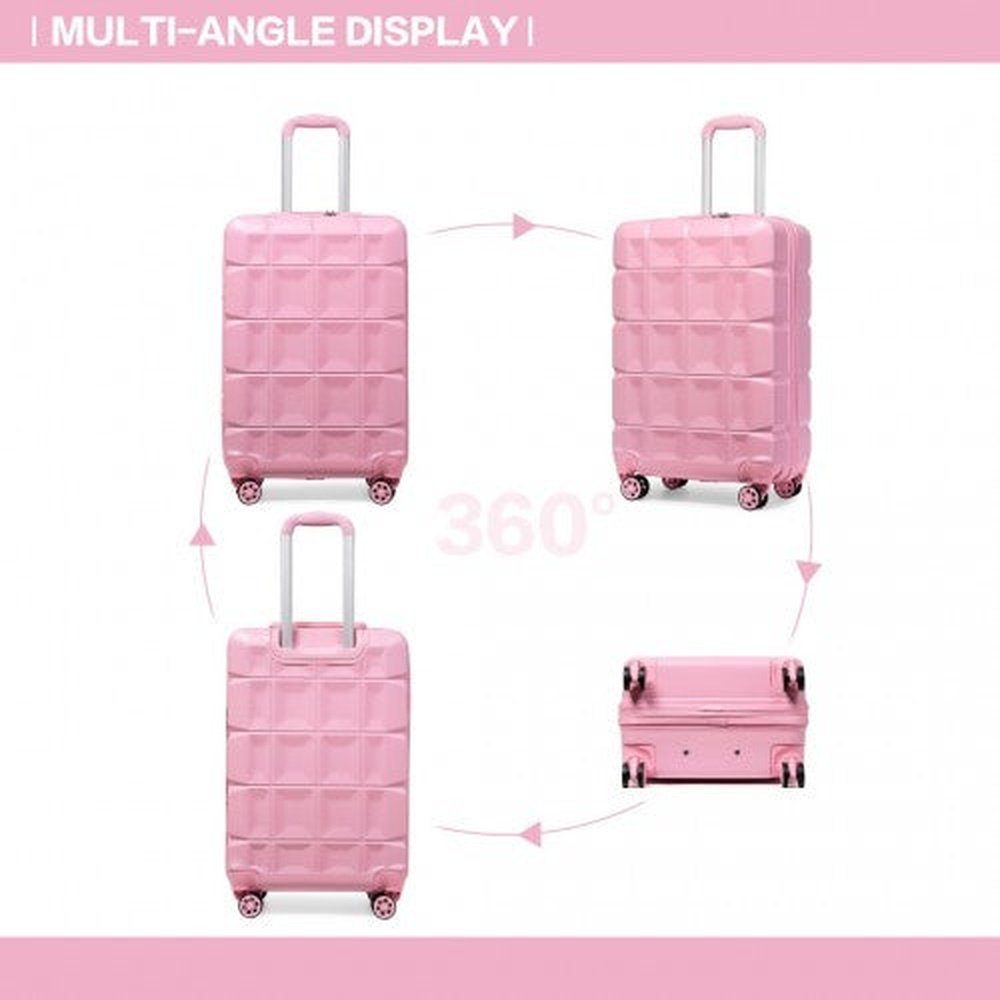 Easy Luggage K2292L - Kono 20 Inch Lightweight Hard Shell ABS Luggage Cabin Suitcase With TSA Lock - Pink