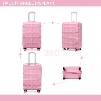 Easy Luggage K2292L - Kono 20 Inch Lightweight Hard Shell ABS Luggage Cabin Suitcase With TSA Lock - Pink