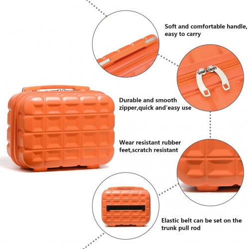 Easy Luggage K2292L - Kono 13 Inch Lightweight Hard Shell ABS Vanity Case - Orange