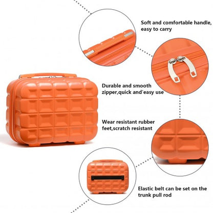 Easy Luggage K2292L - Kono 13 Inch Lightweight Hard Shell ABS Vanity Case - Orange