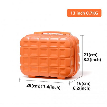 Easy Luggage K2292L - Kono 13 Inch Lightweight Hard Shell ABS Vanity Case - Orange