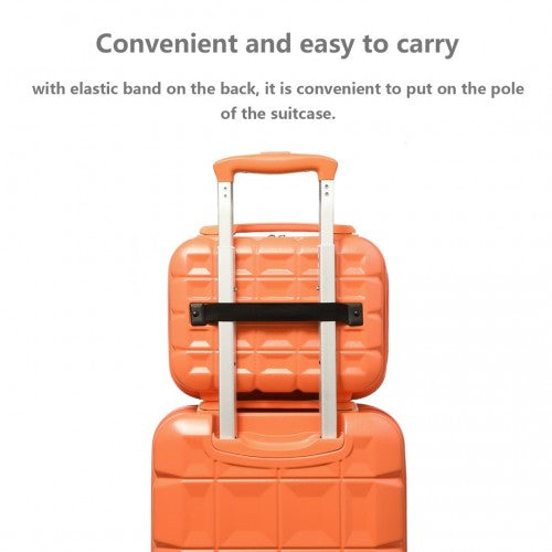 Easy Luggage K2292L - Kono 13 Inch Lightweight Hard Shell ABS Vanity Case - Orange