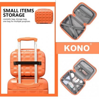 Easy Luggage K2292L - Kono 13 Inch Lightweight Hard Shell ABS Vanity Case - Orange