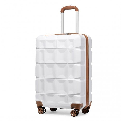 Easy Luggage K2292L - Kono 20 Inch Lightweight Hard Shell ABS Luggage Cabin Suitcase With TSA Lock - White