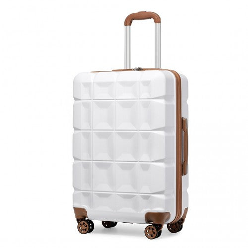 Easy Luggage K2292L - Kono 24 Inch Lightweight Hard Shell ABS Suitcase With TSA Lock - White