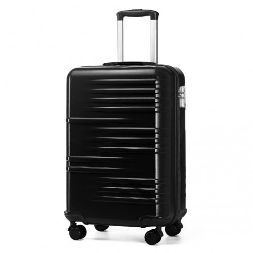 Easy Luggage K2391L - British Traveller 20 Inch Durable Polycarbonate and ABS Hard Shell Suitcase With TSA Lock - Black