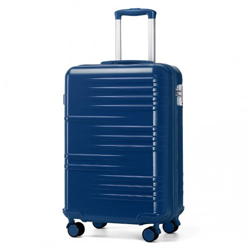 Easy Luggage K2391L - British Traveller 20 Inch Durable Polycarbonate and ABS Hard Shell Suitcase With TSA Lock - Navy