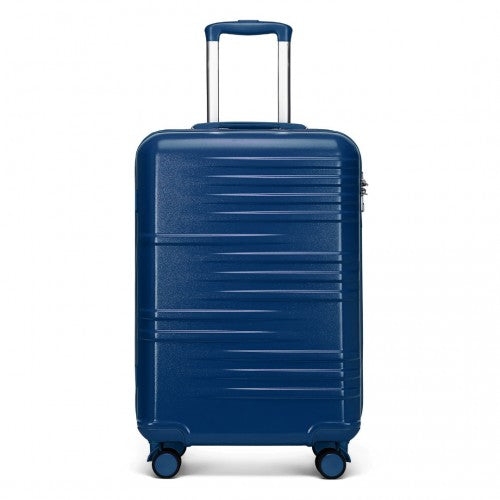 Easy Luggage K2391L - British Traveller 20 Inch Durable Polycarbonate and ABS Hard Shell Suitcase With TSA Lock - Navy