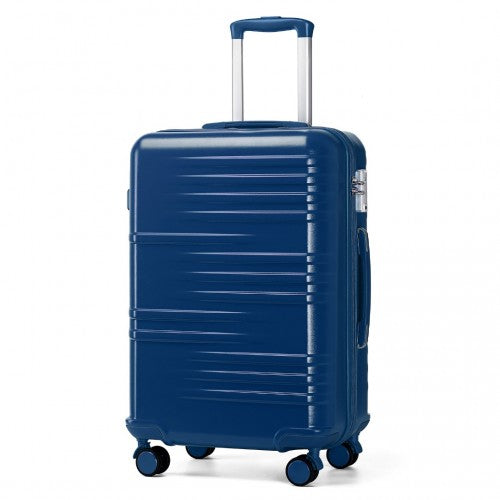 Easy Luggage K2391L - British Traveller 24 Inch Durable Polycarbonate and ABS Hard Shell Suitcase With TSA Lock - Navy