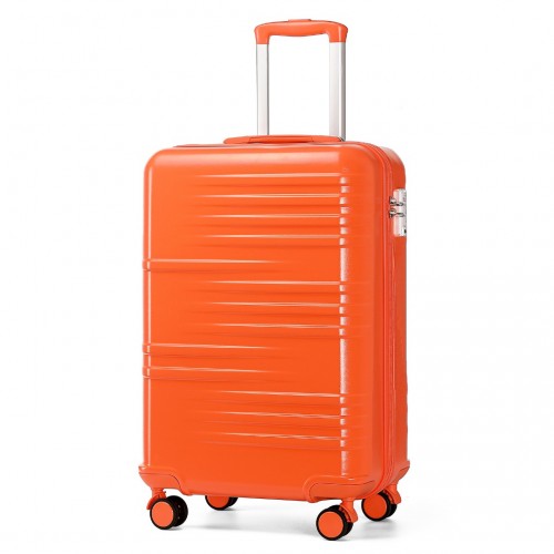 Easy Luggage K2391L - British Traveller 20 Inch Durable Polycarbonate and ABS Hard Shell Suitcase With TSA Lock - Orange
