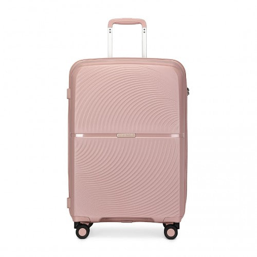 Easy Luggage K2393L - British Traveller 20 Inch Spinner Hard Shell PP Suitcase With TSA Lock - Nude