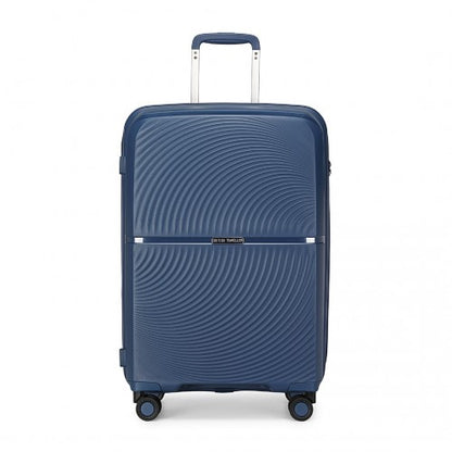 Easy Luggage K2393L - British Traveller 20 Inch Spinner Hard Shell PP Suitcase With TSA Lock - Navy