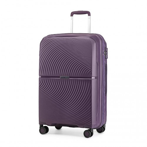 Easy Luggage K2393L - British Traveller 20 Inch Spinner Hard Shell PP Suitcase With TSA Lock - Purple