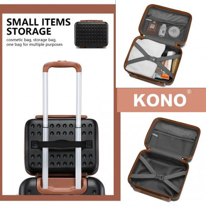 Easy Luggage K2394L - Kono 13 Inch Special Hard Shell ABS Vanity Case - Black