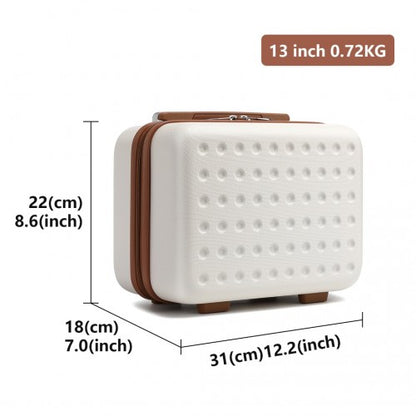 Easy Luggage K2394L - Kono 13 Inch Special Hard Shell ABS Vanity Case - Cream